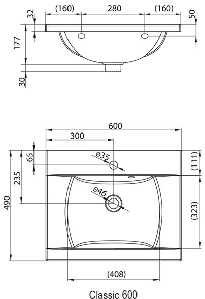 Умывальник Classic 600