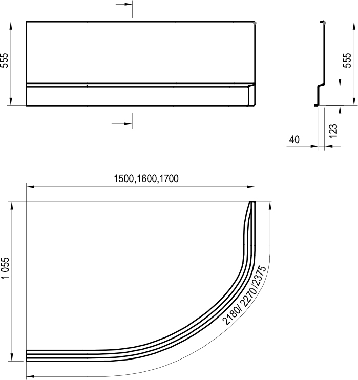 Передняя панель A Rosa II 170 L/P